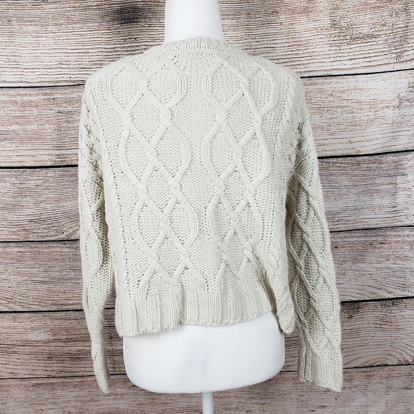 🏷Charlotte Russe | Cream Knit Chunky Sweater S - Picture 3 of 4